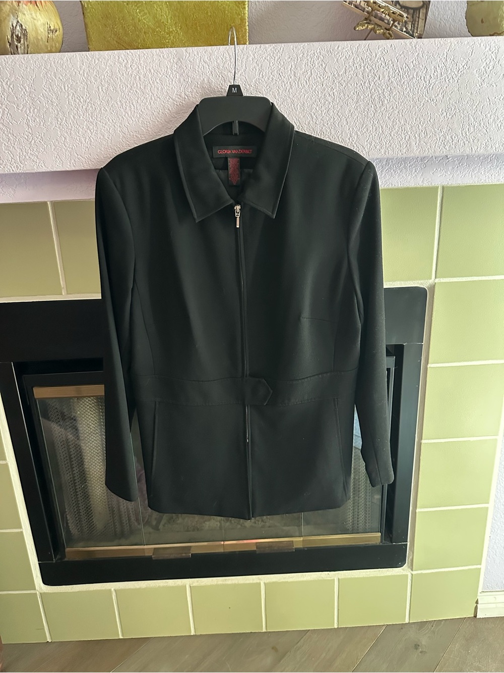 Gloria Vanderbilt Black Zip-Front Jacket (12)
